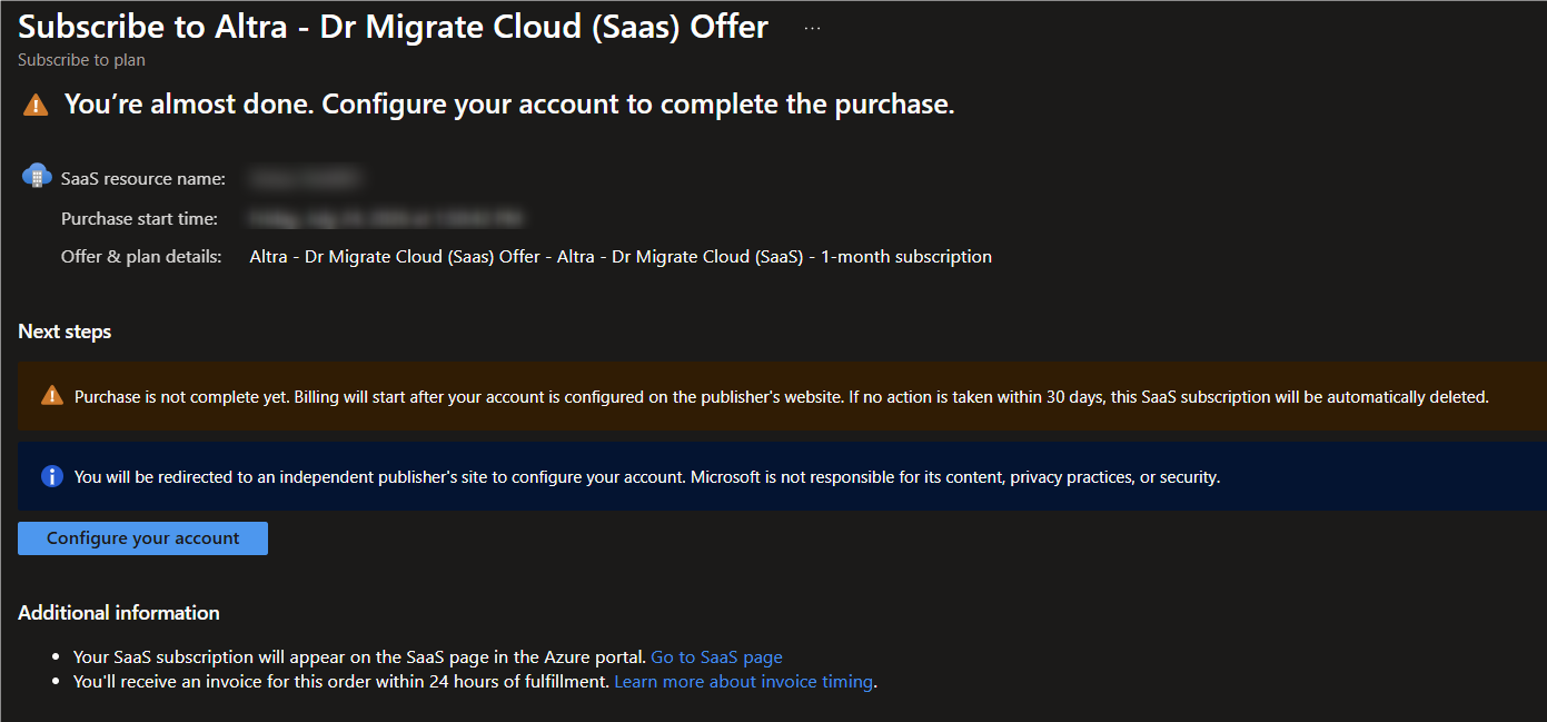 Configure Account Button